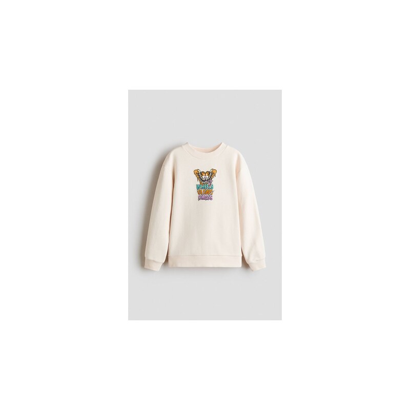 H&M - Bavlněná mikinas potiskem - Světle Béžová/Garfield