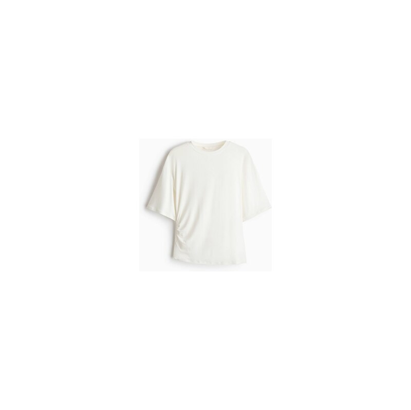 H&M - Řasený viskózový top - Krémová