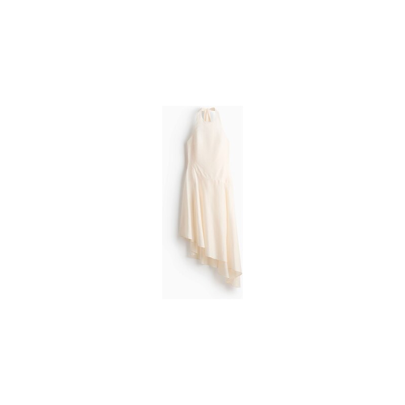 H&M - Asymetrické šaty halterneck - Krémová