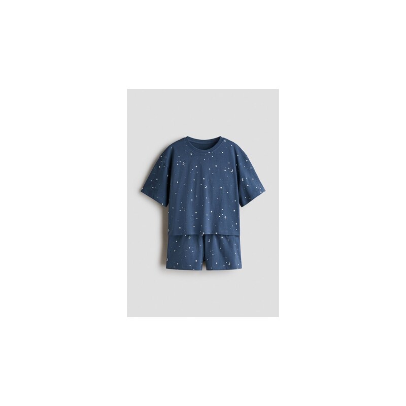 H&M - Bavlněné pyžamo - Dark Dusty Blue/Stars