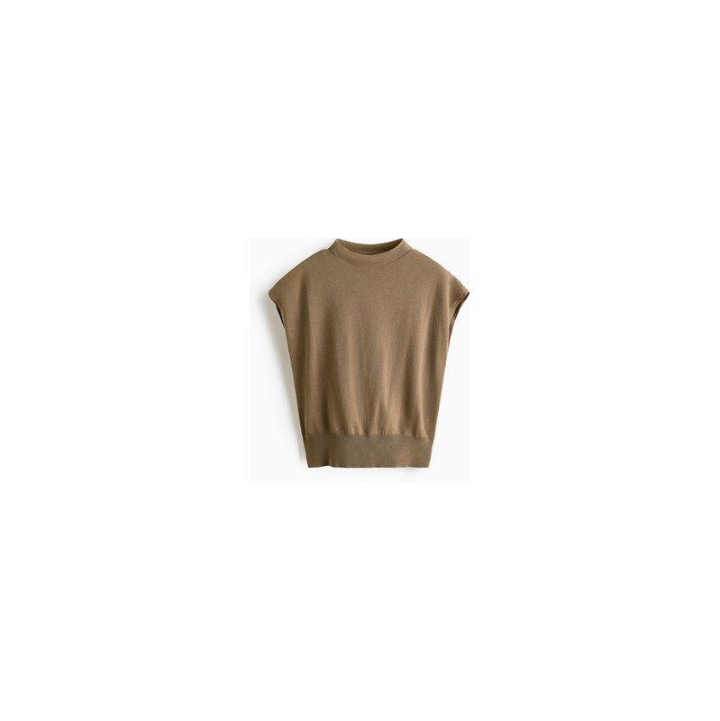 H&M - Top z jemného úpletus křidélkovými rukávy - Světle Zelená
