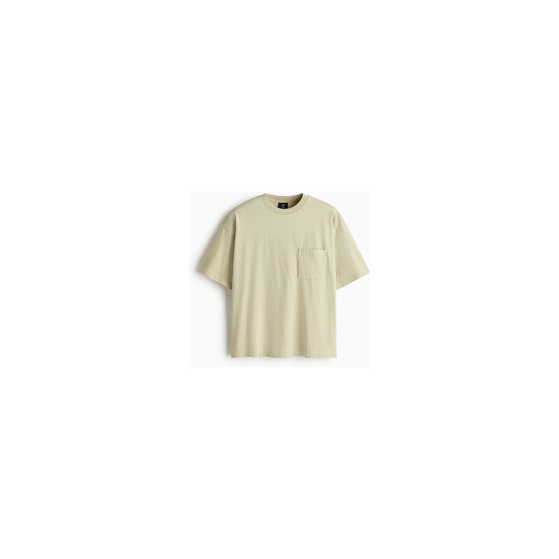 H&M - Bavlněné tričko Oversized Fit - Světlá Kouřově Zelená