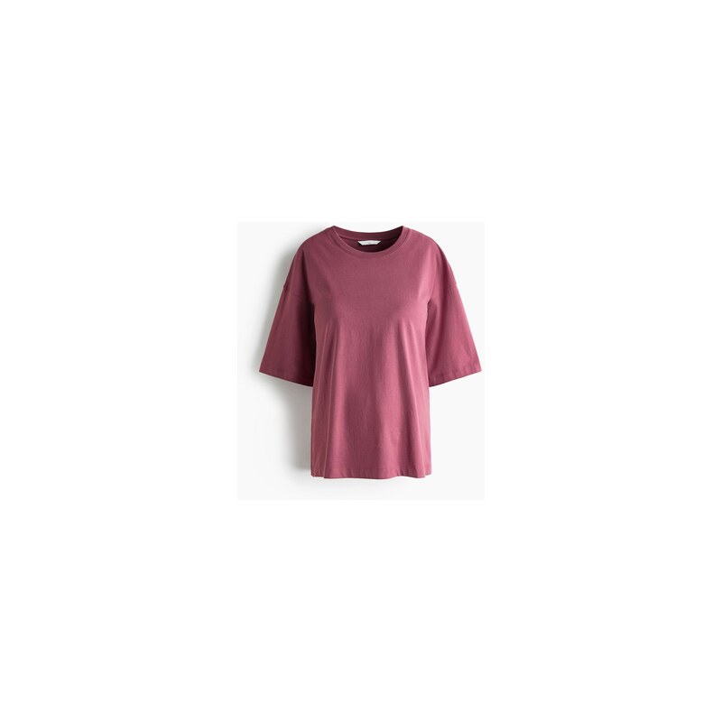 H&M - MAMA Tričko Loose Fit - Tmavě Růžová
