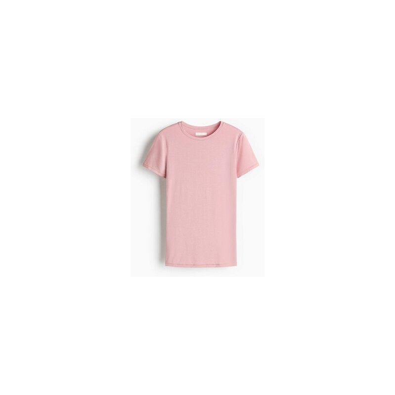 H&M - Přiléhavé modalové tričko - Tlumená Růžová