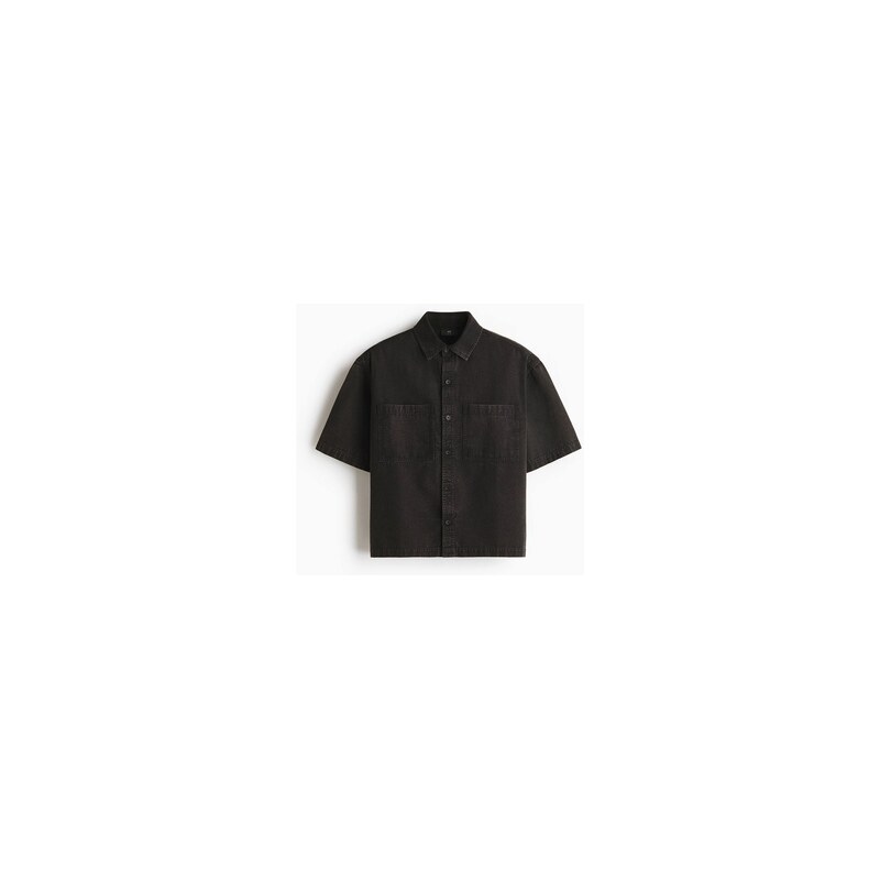 H&M - Košile z bavlněného plátna Relaxed Fit - Černá