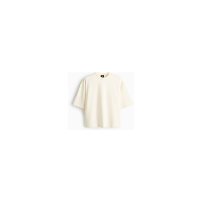 H&M - Tričko z materiálu scuba Oversized Fit - Krémová