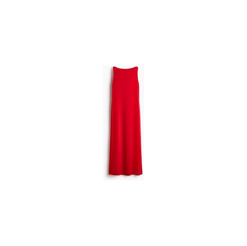 H&M - Žerzejové šatys lodičkovým výstřihem - Jasně Červená