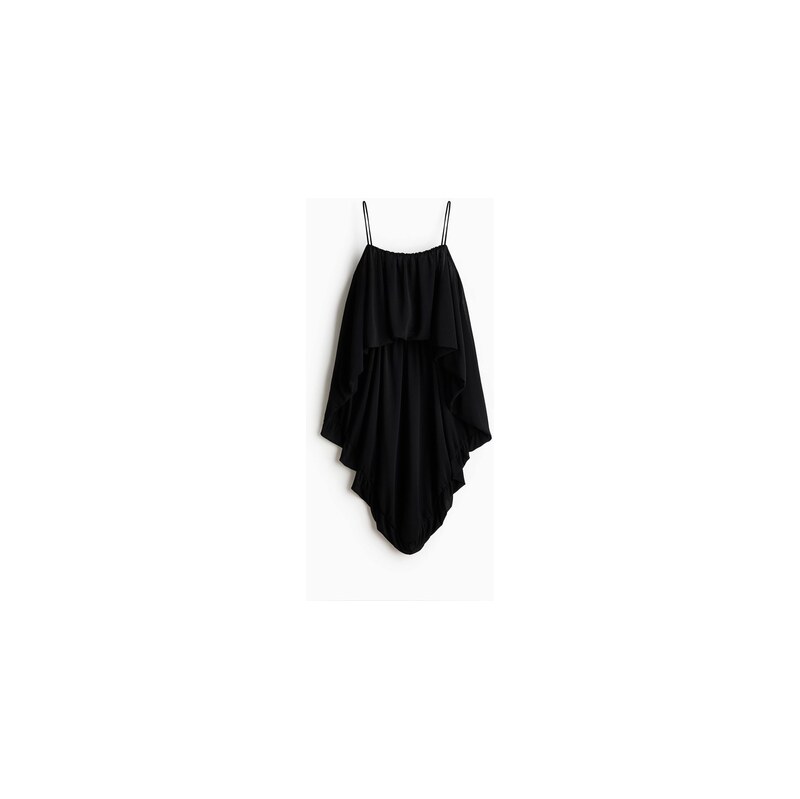 H&M - Top na ramínkas asymetrickým lemem - Černá