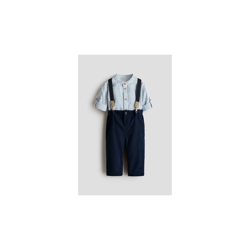 H&M - Trojdílná elegantní souprava - Námořnická Modř/Proužky