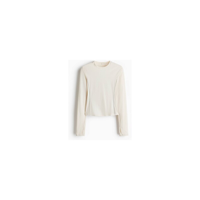 H&M - Reflexní sportovní top DryMove Slim Fit - Slonovinová