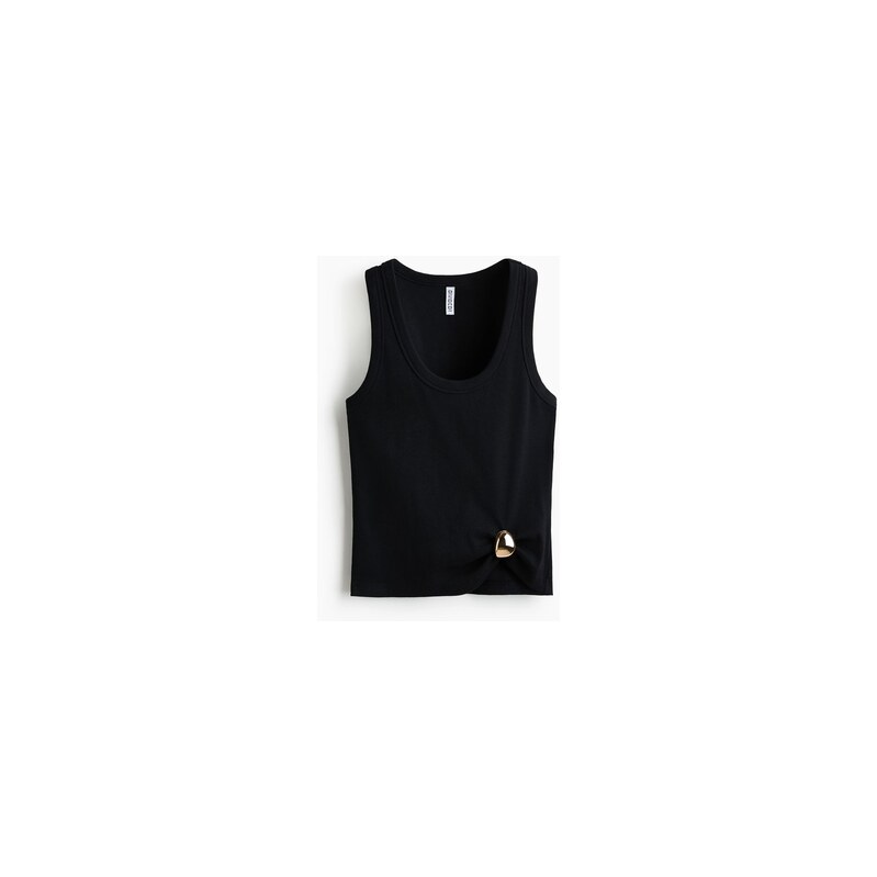 H&M - Tops kovovým detailem - Černá