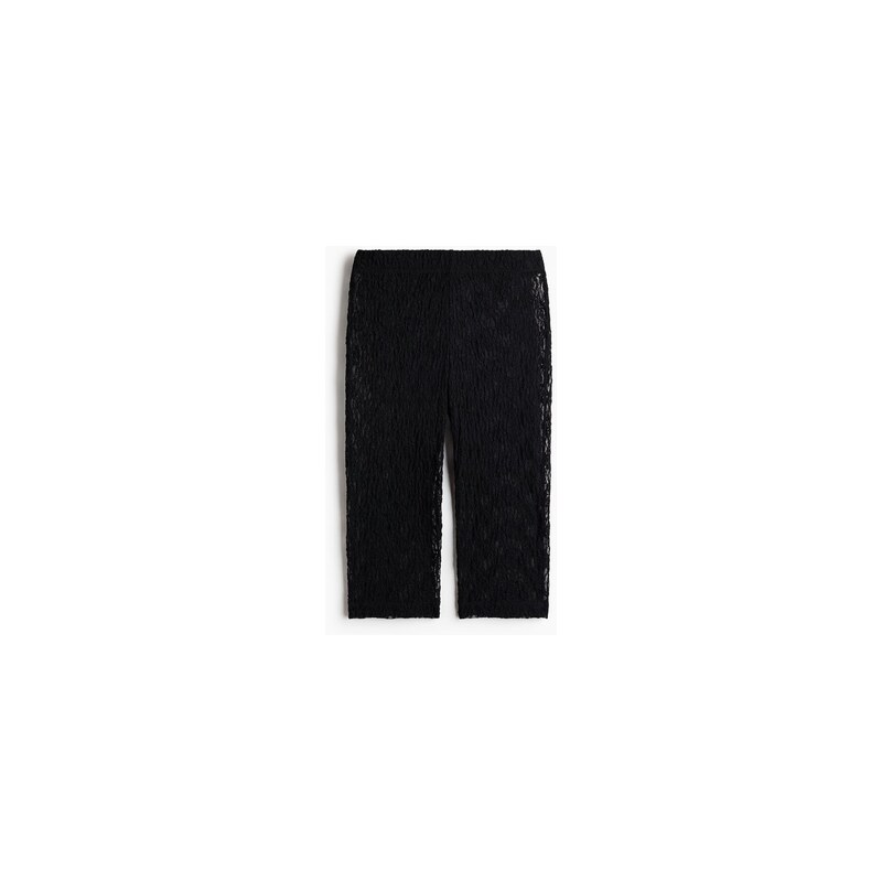 H&M - Krajkové kalhoty capri - Černá