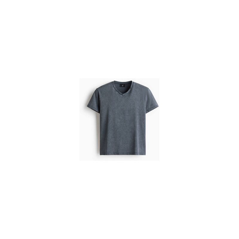H&M - Bavlněné tričko Slim Fit - Tmavě Šedá