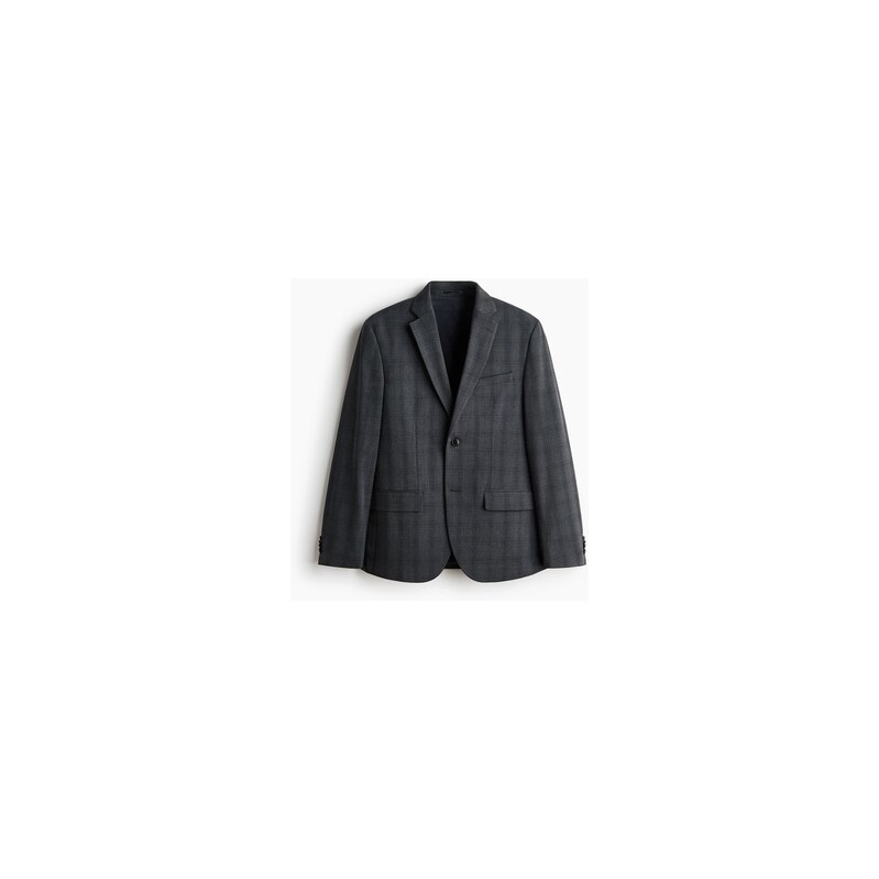 H&M - Společenské sako Regular Fit - Námořnická Modř/Kostka