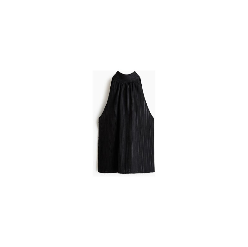 H&M - Žerzejový tops texturou - Černá