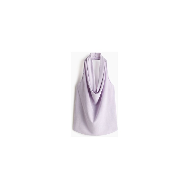 H&M - Top halterneck z jemného úpletu - Šeříková
