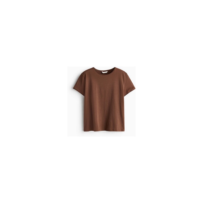 H&M - Tričkos rolovanými lemy - Hnědá