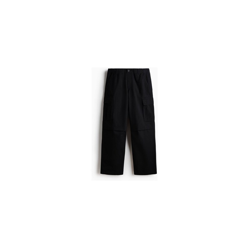 H&M - Kalhoty cargo Relaxed Fit - Černá