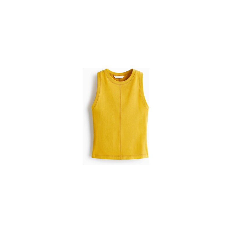 H&M - Top bez rukávů s plochými švy - Tmavě Žlutá