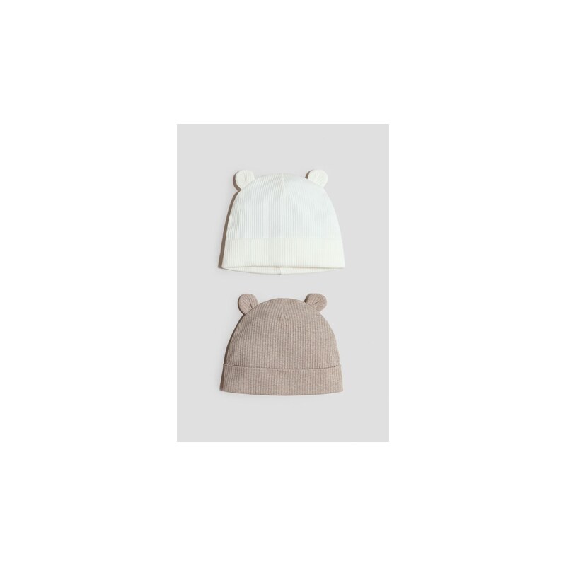 H&M - Čepičkas oušky 2 kusy - Béžová/Krémová