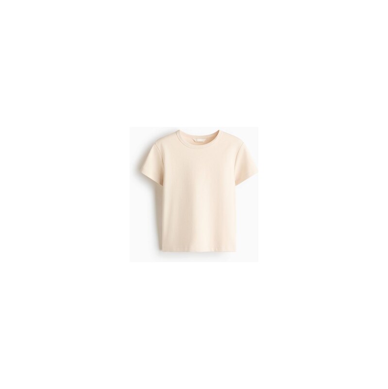 H&M - Přiléhavé tričko - Světle Béžová
