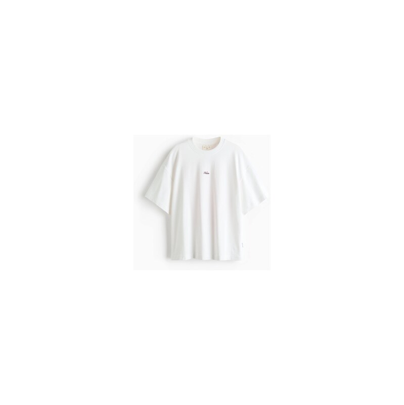 H&M - Sportovní tričkos potiskem Oversized Fit - Bílá/Solar