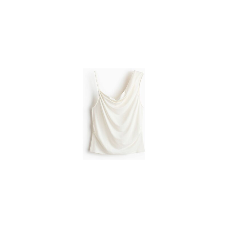 H&M - Řasený asymetrický top - Bílá