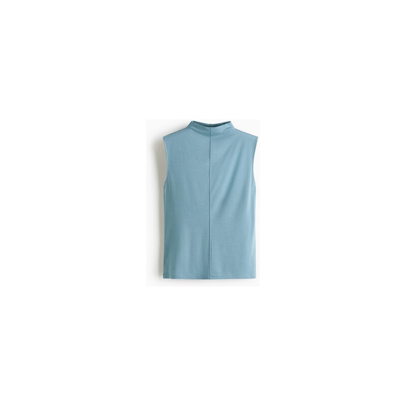 H&M - Top z modalové směsis vysokým límcem - Tlumená Tyrkysová
