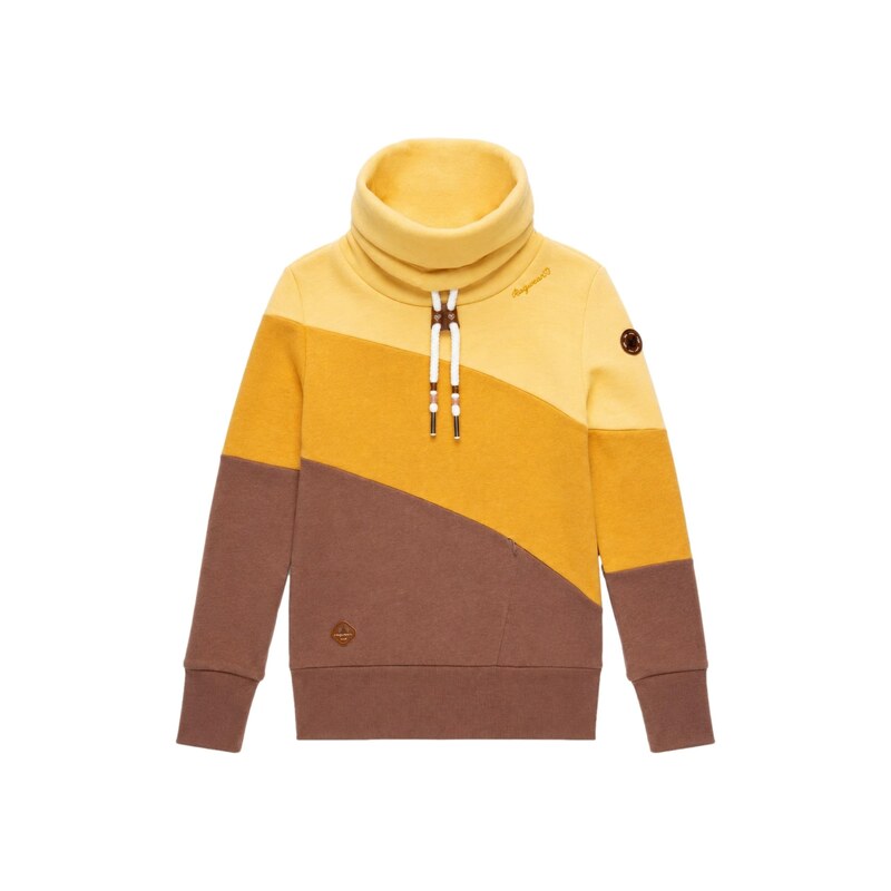Ragwear Mikina Rumika hnědá / žlutá / hořčicová