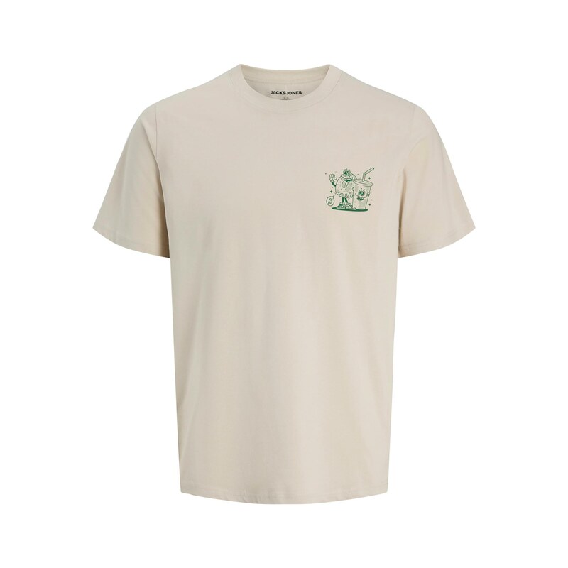 JACK & JONES Tričko JJBrewy béžová / zelená