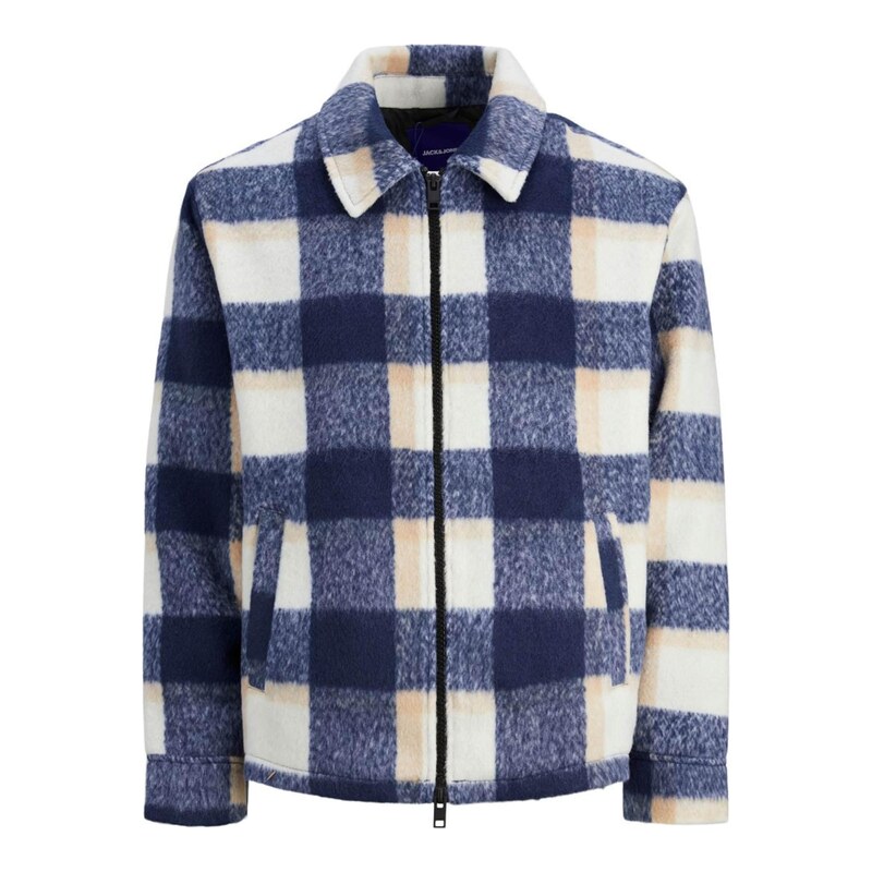 JACK & JONES Přechodná bunda JORCole béžová / tmavě modrá / bílá