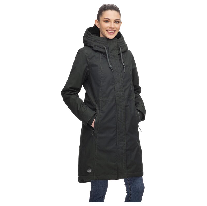 Ragwear Přechodová parka Declana tmavě zelená