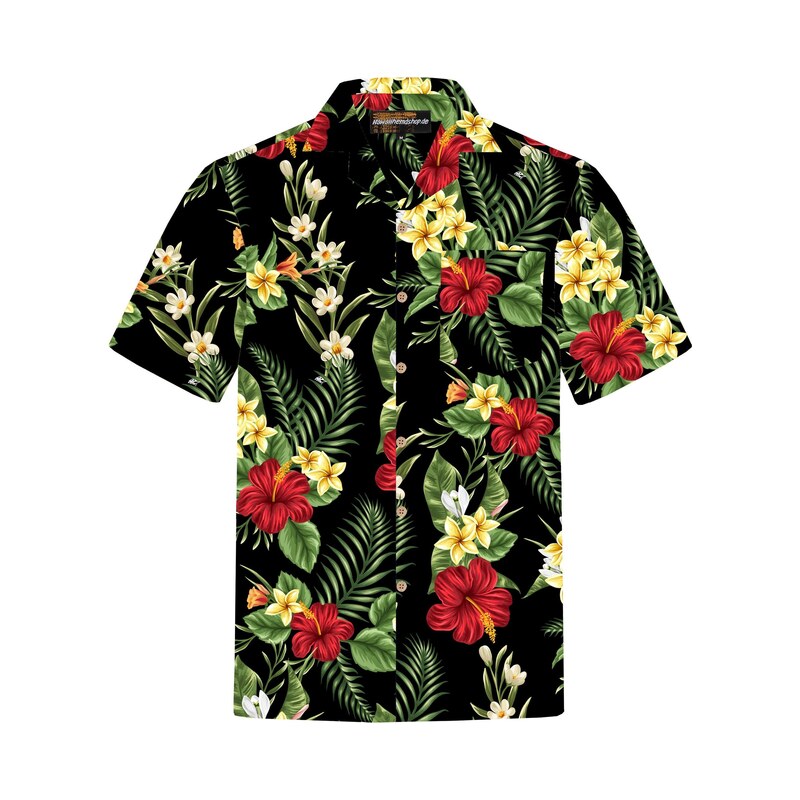 Hawaiihemdshop.de Košile Hawaiihemd Colourful Flowers černá