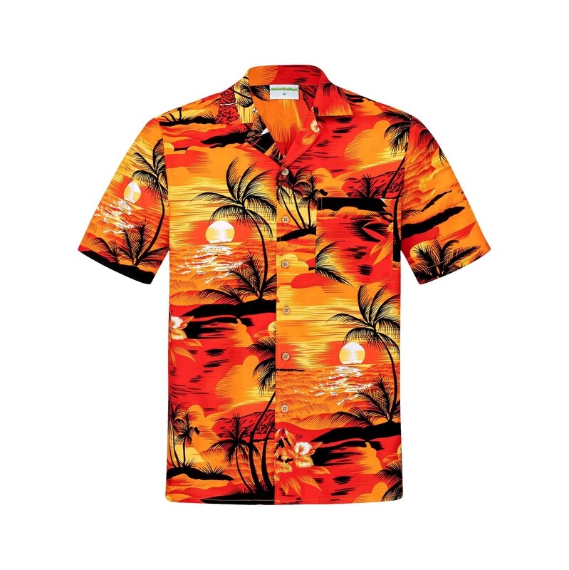 Hawaiihemdshop.de Košile Hawaiihemd Evening on Hawaii oranžová
