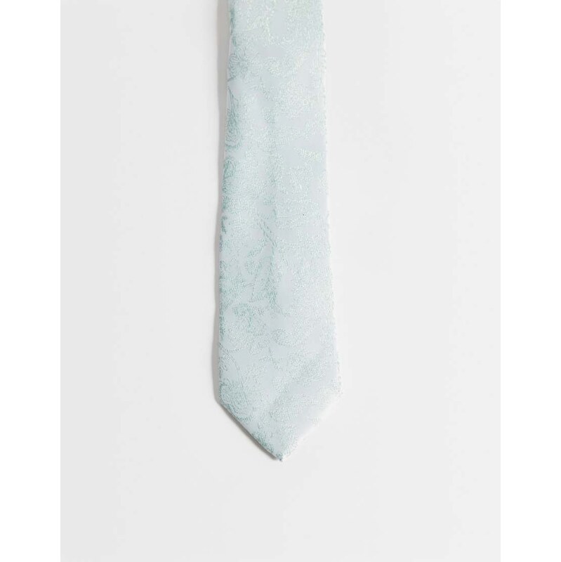 ASOS DESIGN floral tie in mint green