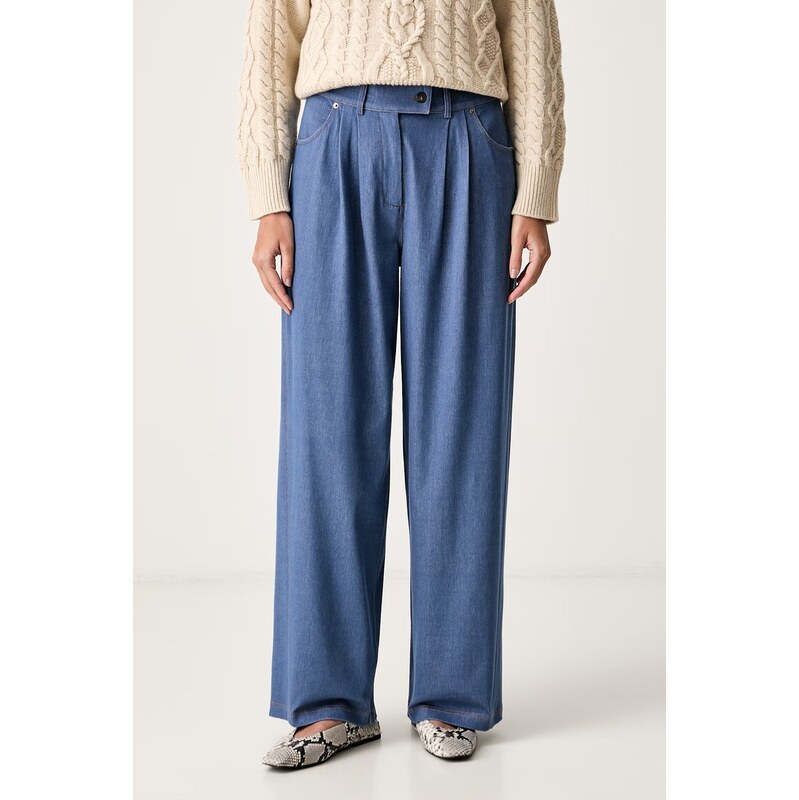 MM by Max Mara kalhoty dámské s viskózou MMLGESTRO