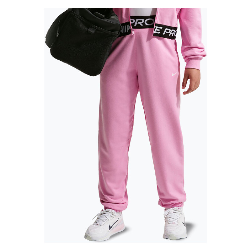 Dětské kalhoty Nike Pro Fleece pink rise/pink rise/black/white