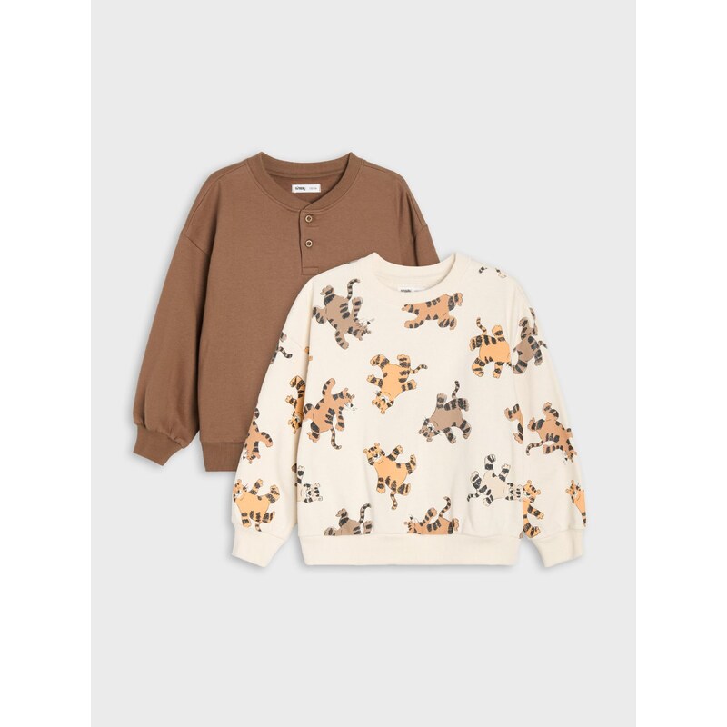 Sinsay - Mikiny crewneck loose fit se zvířecím motivem 2 pack -