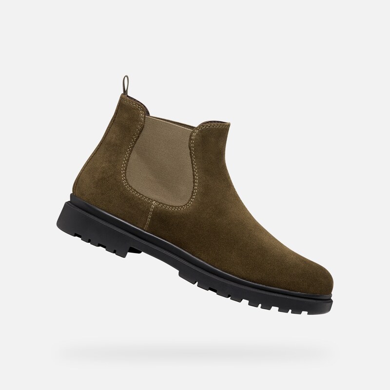 Khaki kotníkové boty Geox Andalo pro muže
