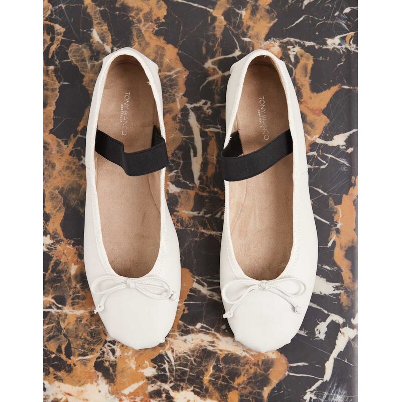 Tony Bianco Caspian ballet flats in white leather