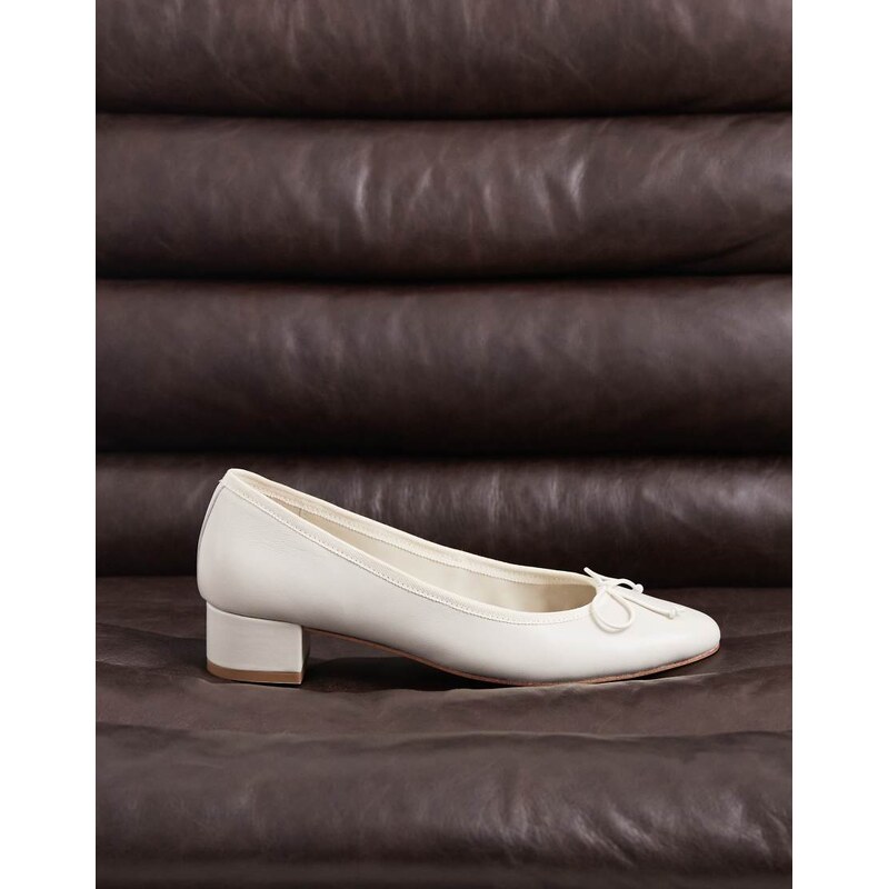 Tony Bianco Maddi low heel ballet in white leather