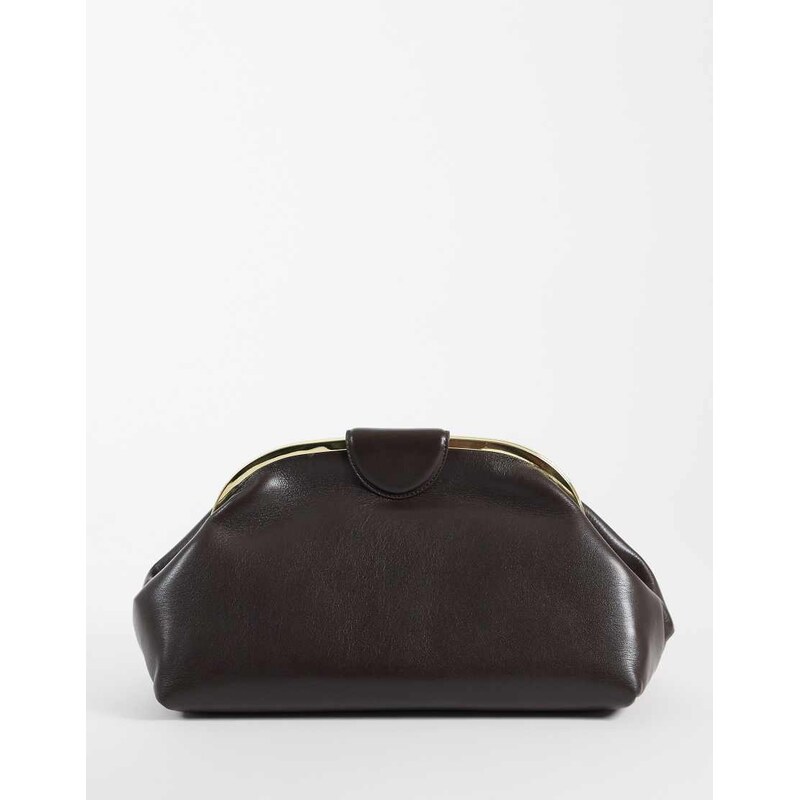 Mango pouch clutch bag in chocolate-Brown