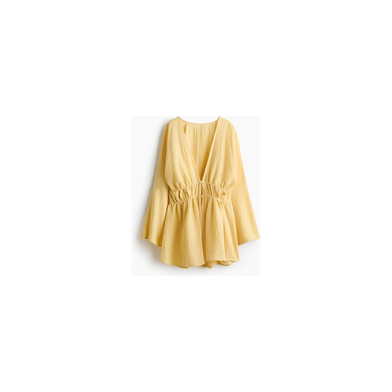 H&M - Plážový kaftan z bavlněného mušelínu - Žlutá