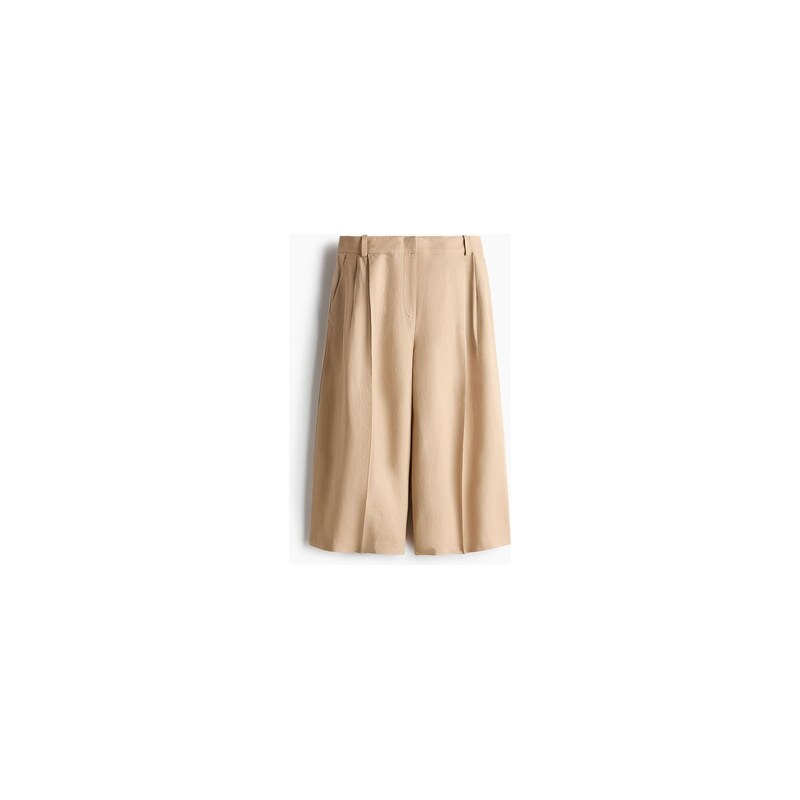 H&M - Široké kulotky z lněné směsi - Béžová