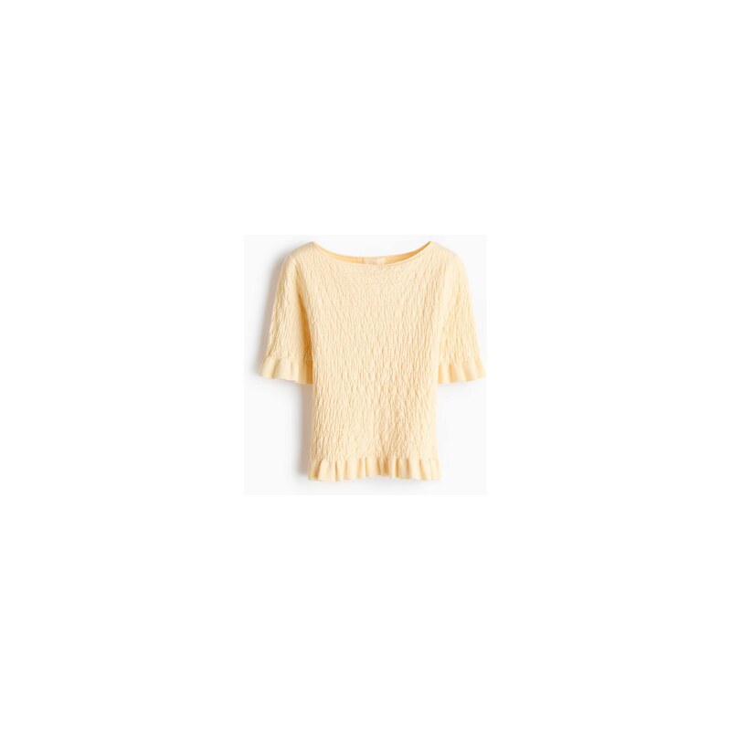 H&M - Top z úpletus texturou - Světle Žlutá