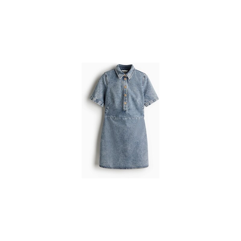 H&M - Džínové šatys límečkem - Denim Blue