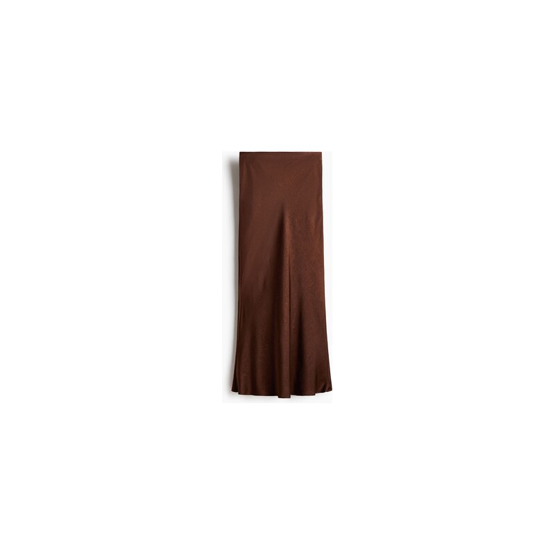H&M - Maxisukně z mačkaného saténu - Hnědá