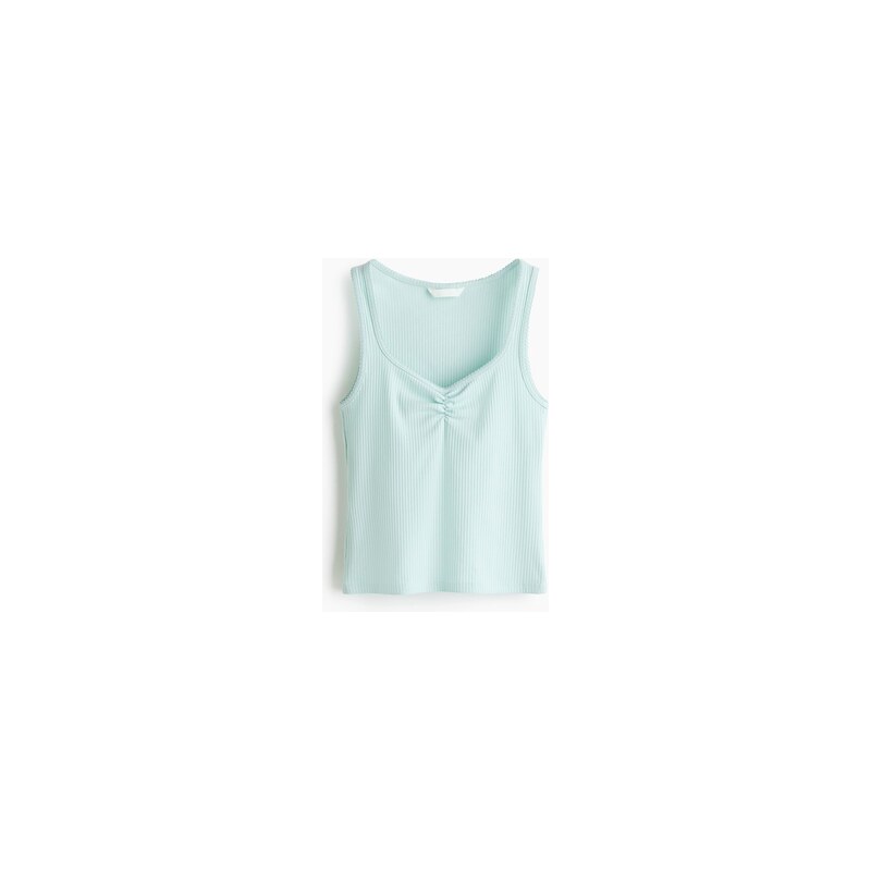 H&M - Tílko z žebrované bavlny - Světle Tyrkysová