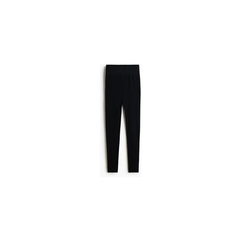 H&M - MAMA Bezešvé žebrované legíny - Černá