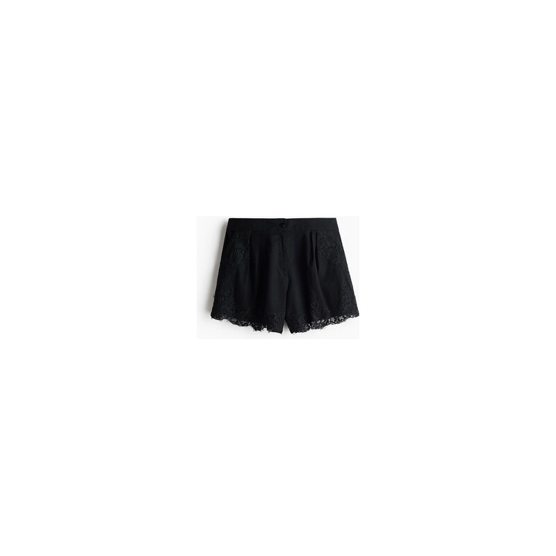 H&M - Šortkys krajkou - Černá